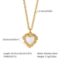 Collana a cuore in acciaio inossidabile dorato con pendente in conchiglia bianca - Collana Cuore Oro (YYN025127-G) / Oro (YYN025127-G)