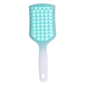 Hohle Entwirrungs-Massage-Haarbürste in Blau-Weiß-Verlauf mit ergonomischem Griff - Gradient Matt Türkis