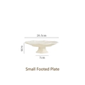 White ceramic pedestal plate with vintage embossed patterns, 20.5cm diameter dessert stand - Britney 8-Inch Cake Stand