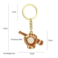 Porte-clés baseball doré avec pendentif batte et gant incluant les dimensions - Ensemble de Baseball