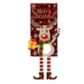 Decorazione renna di Natale con scritta Merry Christmas e lunghe gambe a strisce - Renna con bastoncino di zucchero