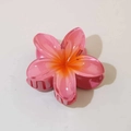 Pink and orange gradient plumeria flower hair claw clip with a glossy resin finish - 1 Piece / #6 Watermelon Red / Bulk Packaging