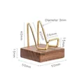 Minimalist black walnut base with brass metal wire display stand for minerals and stones - Black Walnut Flat Stool Small