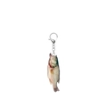 Dettaglio del portachiavi realistico a forma di branzino con anello in metallo argento - Stile Persico Tre
