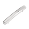 Irregular curved minimalist hair tie in polished silver finish with metallic clip - Silver Short Barrette