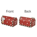 Christmas mailbox candy box in red with Santa Mail graphics showing front and back views - Red Striped Edge