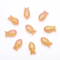 Golden fish shape crystal acrylic beads with scale texture for DIY jewelry making - Gold Rose Red