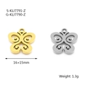 Hollow butterfly pendant charms in gold and silver stainless steel, size 16x15mm - Butterfly Style 6