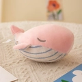 Cute pink and blue plush whale keychain with soft velvet texture and embroidery - Pink / 12cm