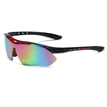 Cycling sunglasses with rainbow mirrored lenses and red-black gradient frame - Gradient Red Frame Colorful Lenses