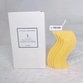 Cream yellow S-shaped soy wax candle with minimalist white paper packaging box - Small S-Shape / 7x4x12cm Box / Yellow