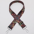 Adjustable wide replacement shoulder strap with colorful abstract graffiti print and silver buckles - No.636 Graffiti Pattern - Silver Hook