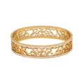 Golden hollow heart bracelet with micro-paved zircons on a clean white background - Hollow Heart (6#)