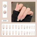 Detailed set of 24 pink trapezoid press-on nails with silver glitter and diamond accents - Z359 Shiny Broken Diamond (Glue Style)