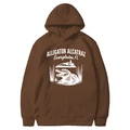 Dark brown hoodie with Alligator Alcatraz print and regular drop shoulder fit - Coffee
