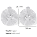 Silver concentric circle stainless steel earrings with dimensions and weight specs - EH533 Silver