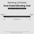 Dubbelzijdige kunstmengpen voor schetsen en oliepastel veegdetails - Dubbelzijdige doezelaars / Helemaal Zwart Klein