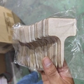 Pack of T-shaped wooden plant labels in natural wood finish for garden markers - Standard T-Type (6*10cm)