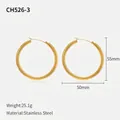 Orecchini a cerchio minimalisti da 50 mm in acciaio inossidabile placcato oro - 50mm