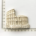 Detailed scale measurement of Rome Colosseum resin fridge magnet with Colosseo text - Colosseum Rome