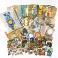 200pcs retro art series PET stickers featuring Van Gogh and Da Vinci famous paintings - Painting Exhibition
