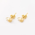 Minimalist gold plated titanium steel ball earrings with small hanging rings for DIY crafts - Gold Earring Post With Welded Loop