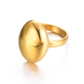 Minimalist golden stainless steel oval ring with smooth polished finish for women - US 7 / Gold Oval Style 2