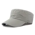 Grey flat top sports cap with long brim and quick-dry sun protection fabric - Adjustable / Light Gray