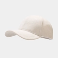 Close-up of beige baseball cap featuring premium soft faux suede texture and seamless stitching - White
