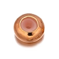 Rose gold round charm with a centered pink gemstone for bead bracelets and necklaces - 063-Stopper (Rose Gold Pink Stone)