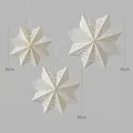 Set di 3 stelle di carta color crema con motivi traforati in misure 35cm 45cm 55cm - Fiocco di Neve a 8 Punte Set C / 35cm/45cm/55cm