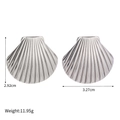 Detailed dimensions and weight of silver shell earrings showing 3.27cm width and 11.95g - Silver Single Shell Titanium Steel Stud Earrings 22581_2
