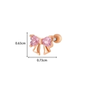 Rose gold bow stud earring with pink heart cubic zirconia and dimensions 0.63x0.73cm - Bowknot Style (2#) / Rose Gold