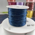 Detailed view of dark blue braided cord with gold glitter for DIY jewelry making - Dark Blue With Gold Thread (337)
