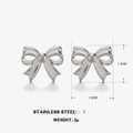 Boucles d'oreilles nœud en acier inoxydable argenté, taille 1,3x1,5 cm, poids 3g - Nœud / Argenté