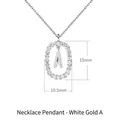 Silver letter A necklace with colorful cubic zirconia and micro-pave oval frame - White Gold A
