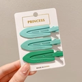 Three-piece green gradient duckbill hair clips for kids with UANODIAM letter embossing - 3pcs Set (7cm) / 2# Green Series