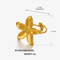 Anillo ajustable de acero inoxidable dorado con diseño detallado de flor de cinco pétalos - Estilo Flor Ajustable / Dorado