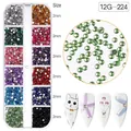 Set strass per nail art da 12 griglie con cristalli flatback multicolore da 2 mm per manicure - Strass Misti 12 Colori (12G-224)