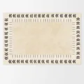 Artistic cream French style rug with minimal black wave patterns and line decor - Loop Velvet - Lolo's Field - Land