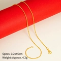 Golden bead necklace chain 0.2x45cm with S-hook clasp and polished finish - Intermittent Link Chain