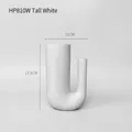 Jarrón de cerámica blanco mate en forma de U de diseño moderno minimalista alto - Versión Grande / Blanco