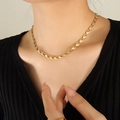 Collana in acciaio inossidabile placcato oro 18k con maglie geometriche - Collana Oro