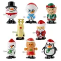 Set di giocattoli di Natale a carica con Babbo Natale, pupazzo di neve e renna - Giocattolo a Molla Natalizio 8 pezzi Set Z