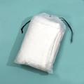 Frosted drawstring bag with bear print holding white textile on blue background - Blank (30*40cm)