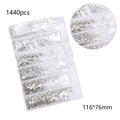 Detailed view of 1440pcs glass nail art rhinestones in multi-grid blister packaging - Starry Sky