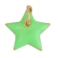 Minimalist star-shaped pendant in light green enamel with gold-plated copper finish - Star Shape-Green