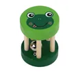 Wooden frog pattern baby rattle with five pillars and internal metal bell toy - Frog Five-Pillar Rattle