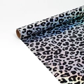 Holographic laser leopard print gift wrapping paper roll with rainbow shimmer effect - Mirror Leopard Shadow
