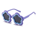 Occhiali da sole per bambini a forma di fiore con montatura viola e lenti nere protettive - Viola